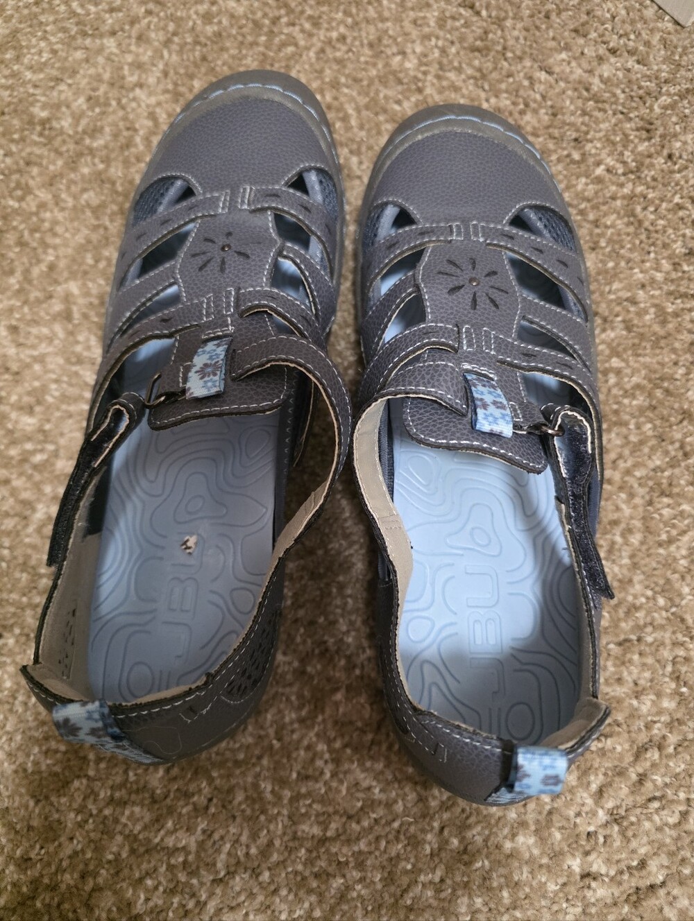 JBU by Jambu Women's Deep Sea Grey Vegan Sandals 9.5